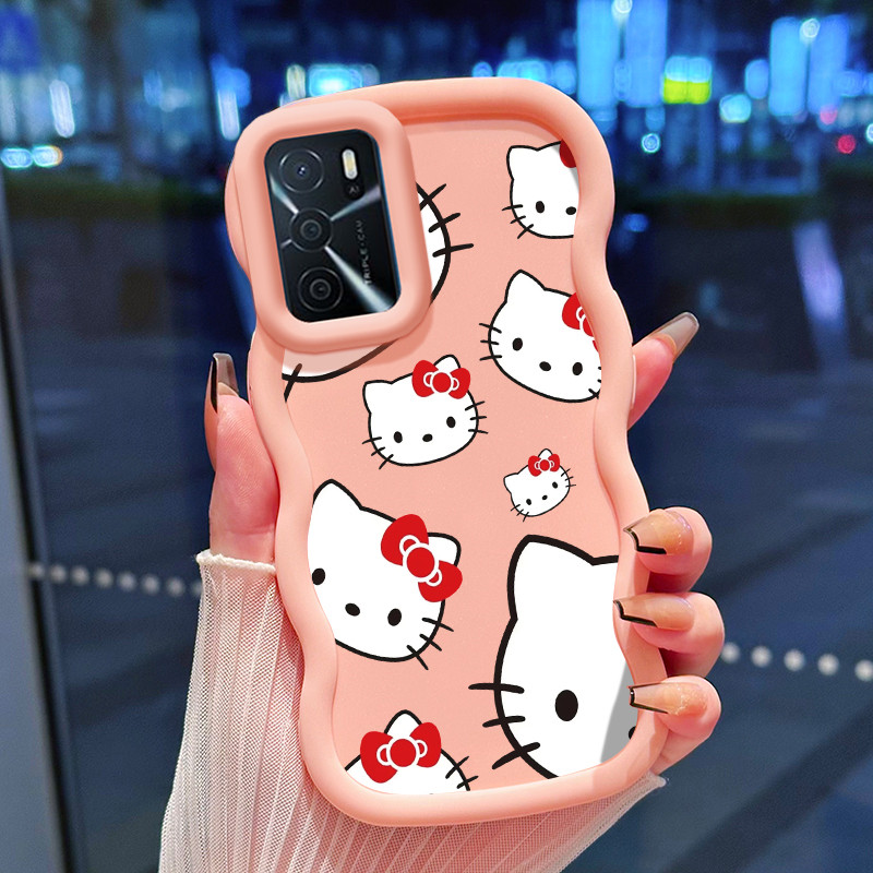 Casing Hp Untuk OPPO A16 A16s A54s Case Casing layar penuh Hello Kitty HP Kesing Macaron baru pelind