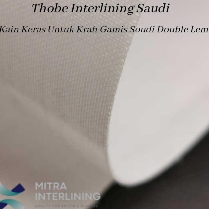 READY STOCK KAIN KERAS FULL LEM BULAK BALIK GAMIS SAUDI ARAB 2 FACE FUSIBLE THOBE 