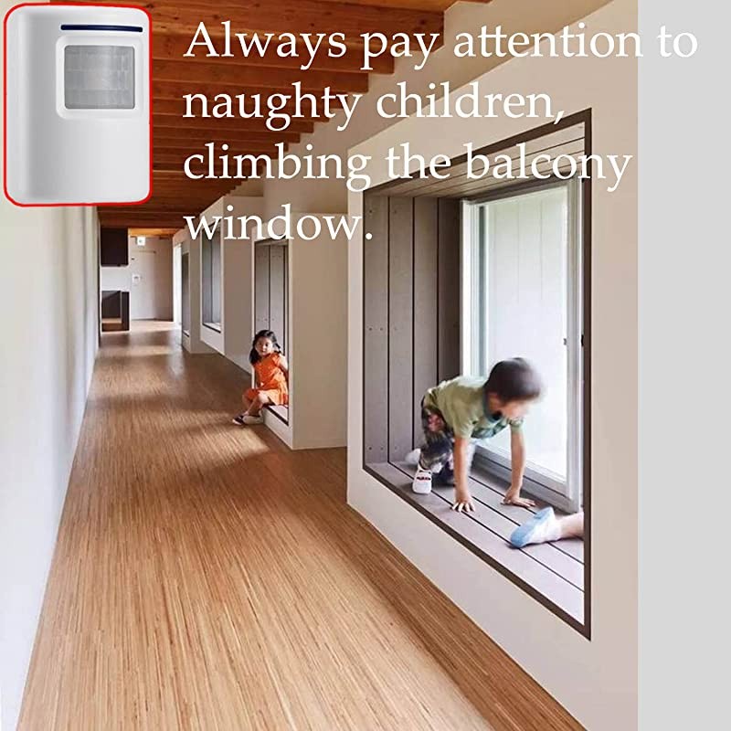 Bel Pintu Nirkabel PIR Sensor Inframerah Detektor Gerak Masuk Bel Pintu Alarm W/Receiver &