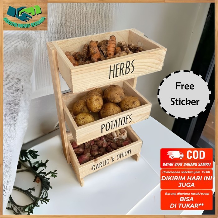 

TERUJI RAK BUMBU / RAK BAWANG SUSUN SERBAGUNA 3 TINGKAT