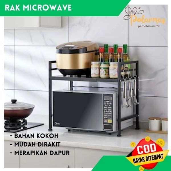 

TERJAMIN Rak Dapur Susun Microwave Rack Oven Stainless Steel Tempat Bumbu Dapur