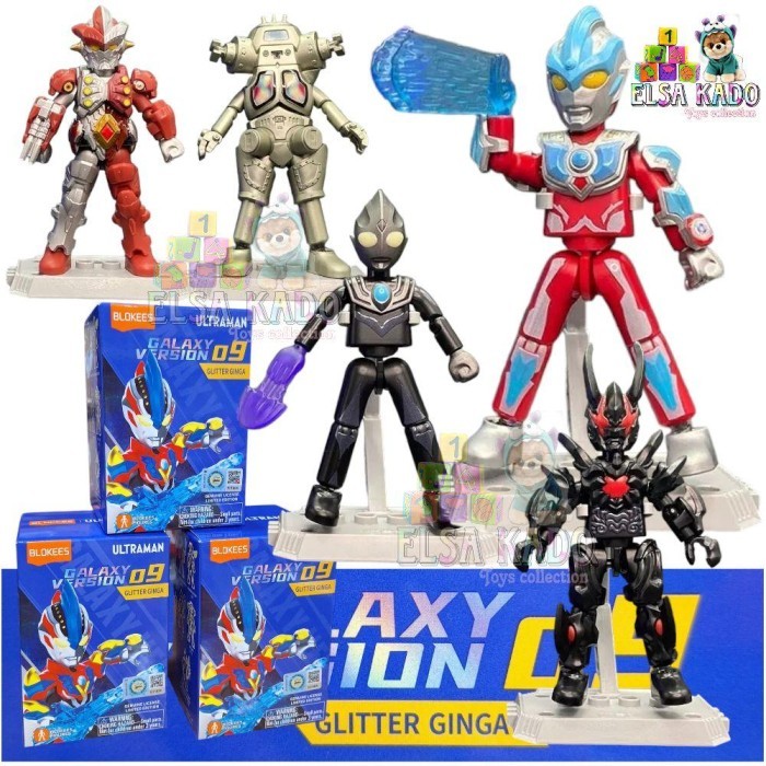 Best Seller Blind Box 1 Kotak Isi 9 Pcs Segel Blokees Ultraman Galaxy Version 9 Glitter Ginga Volume