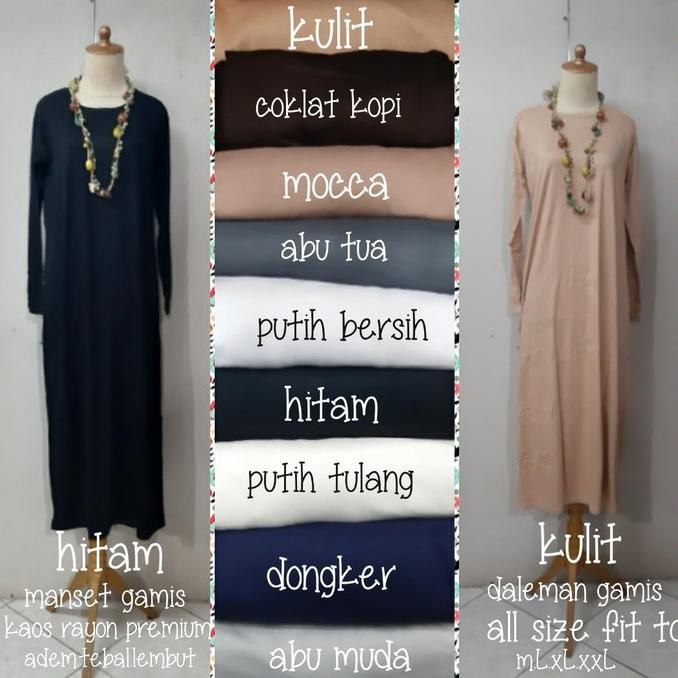 SALE Manset gamis daleman gamis katun rayon premium hademm Putih