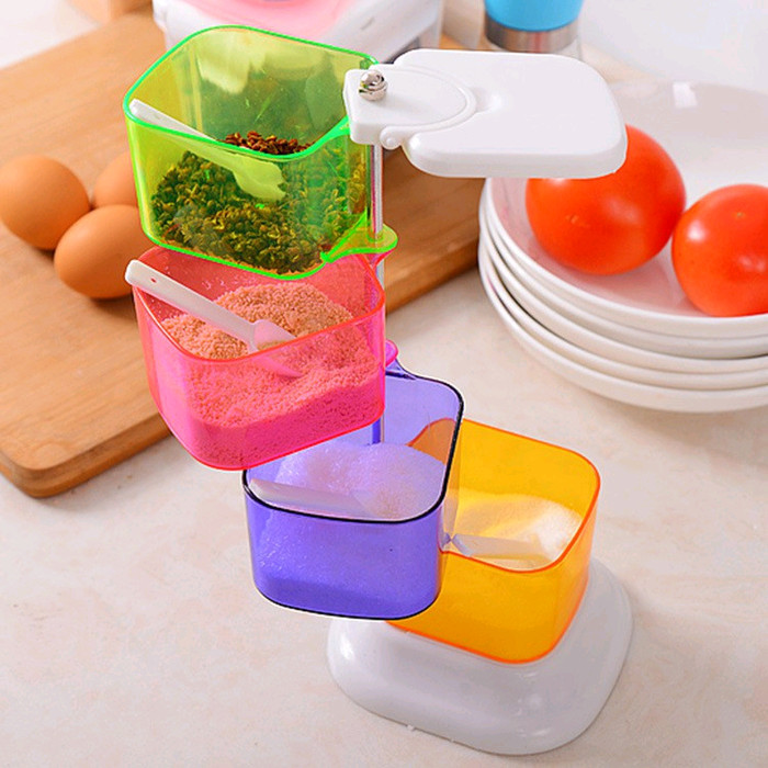 

PROMO SPECIAL Tempat Bumbu / Rak Set isi Seasoning Spice Box Botol Holder 4in1