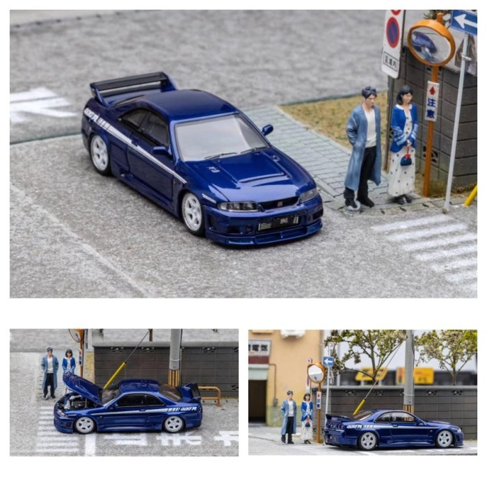 Focal Horizon 1/64 Skyline GTR33 4th Gen Nismo 400R Dark Blue Diecast