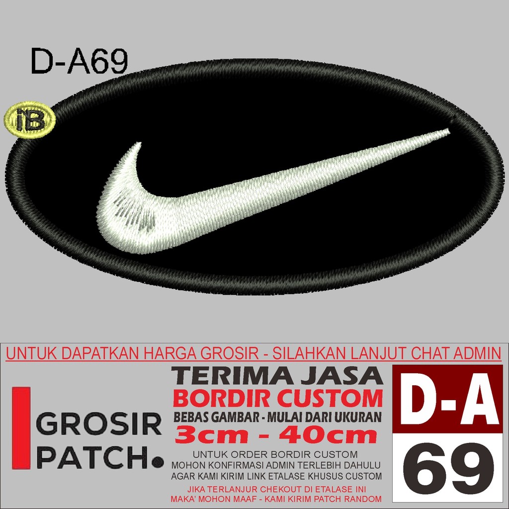 PATCH BORDIR LOGO D-A69 NIKE OVAL REVIEW/TESTIMONI - GROSIRPATCH