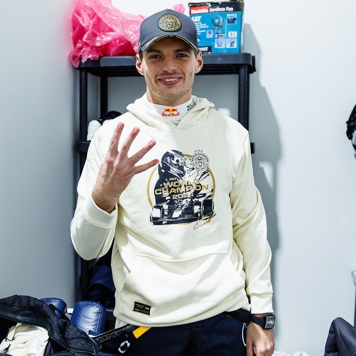 Red Bull Racing 2024 Limited Edition World Champion 2024 Hoodie - Off-White - Max MV Verstappen.