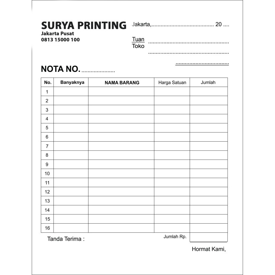 

TERBARU Cetak Nota 1 Folio 3 Ply / Rangkap ( Custom NCR Bon Invoice ) 3 ply BISA GRAB!