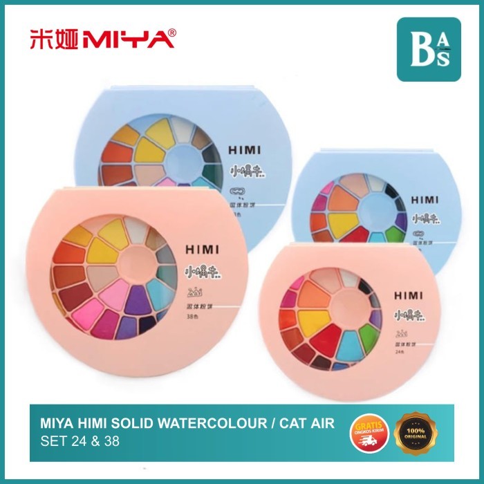 

TERBARU MIYA HIMI Solid Watercolor Set of 24 / 38 Colors BISA GOSEND!