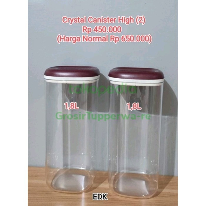 Cristal Canister Set /Toples Kue /Toples Bening /Toples Tupperware