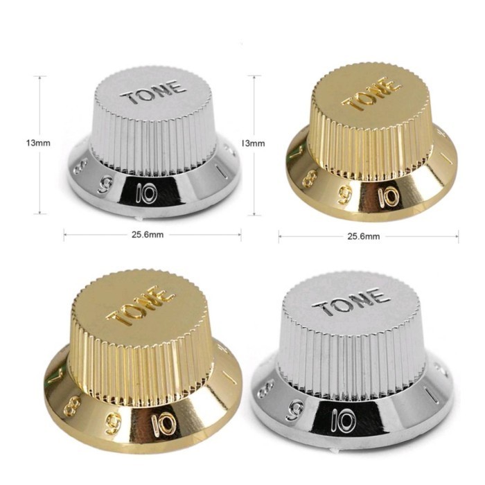 Knob Gitar Volume Tone Potensio Gold Silver Fender Squier Strato St Sq