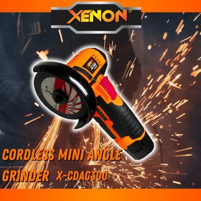 XENON CDAG300 Cordless Mini Grinder 3" Gerinda Baterai 3 Inch 12V Dapat 2 BATERAI