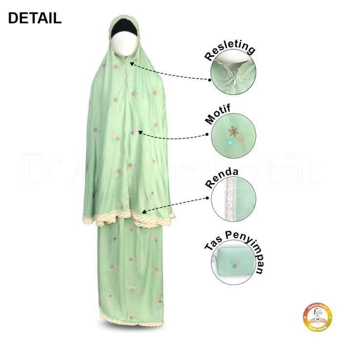 Mukena Travel, Mukena Travelling, Mukena Travelling Dewasa Bordir lembut premium