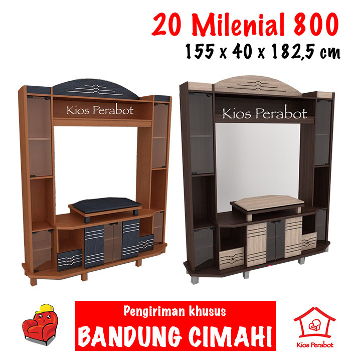 Rak tv minimalis hitam putih / buffet tinggi / lemari tv besar