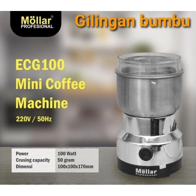Mollar Mini Gilingan Kopi Listrik Coffee Grinder Elektrik Bumbu Dapur