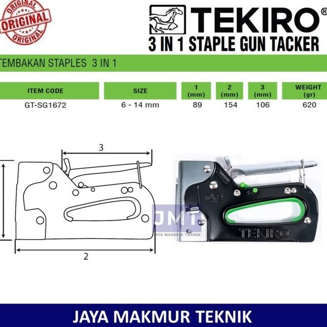 

Promo TEKIRO Staples Tembak Standar 4 - 8 6 - 14 mm Stapler Gun Tacker 3in1 COD
