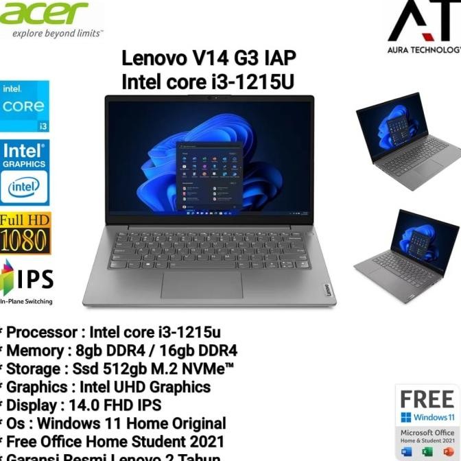 Lenovo V14 G3 Iap I3 1215U 8Gb Ssd 512Gb 14" Resmi