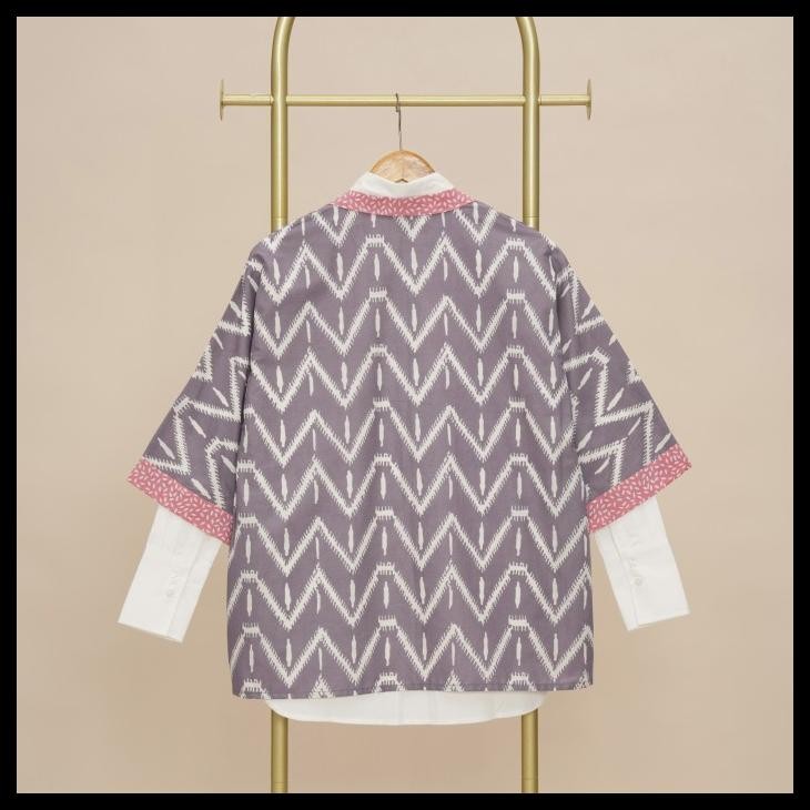 terbaru kimono batik a1145 yuki dusty purple promo