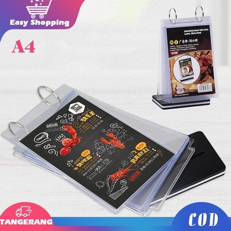 

DESPO STAND MENU AKRILIK A4 RAK MENU AKRILIK DENGAN LOOSE LEAF ACRYLIC MENU STAND TEMPAT MENU AKRILIK
