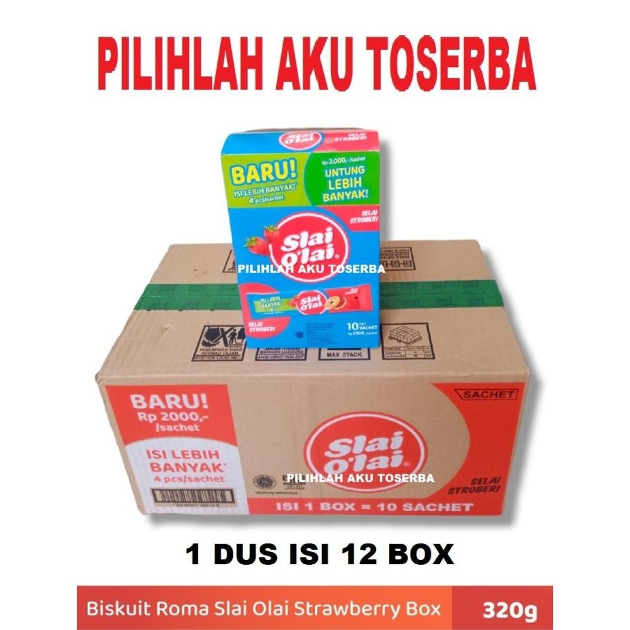 

Ele Biskuit Roma Slai O'Lai Strawberry - (1 Kardus Isi 12 Box)