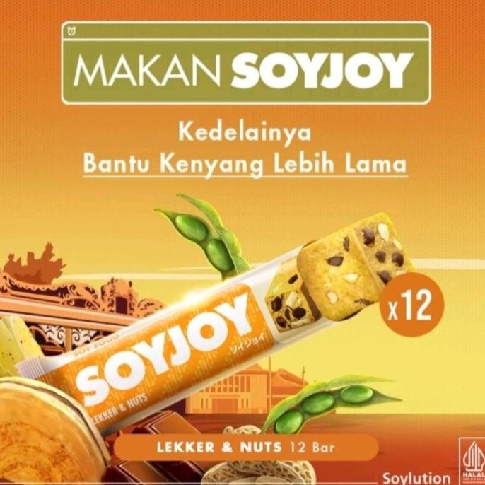 

stav soyjoy snack bar kedelai lekker & nuts, isi 1 box 12 bar