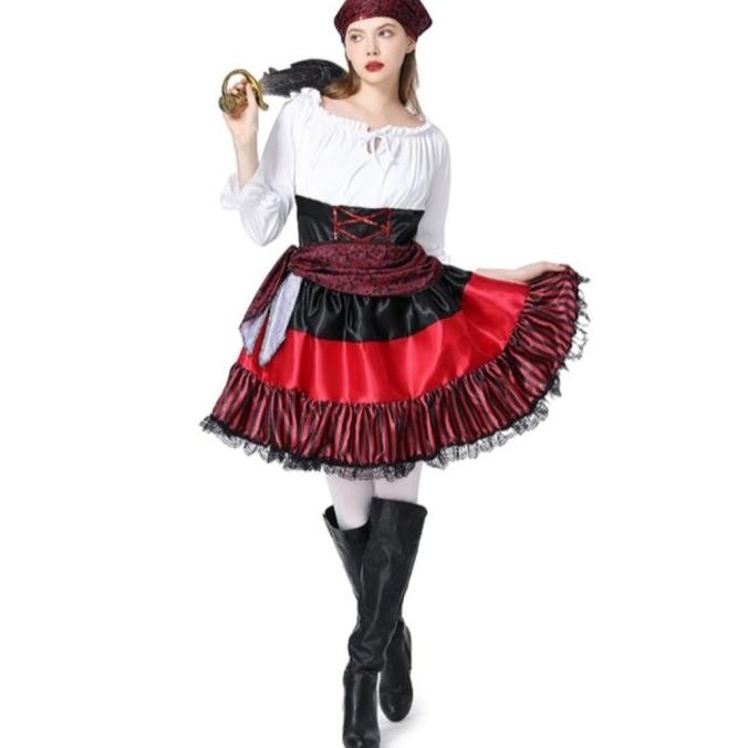Pirate Adult Woman Costume Halloween Bajak Laut Wanita Dewasa