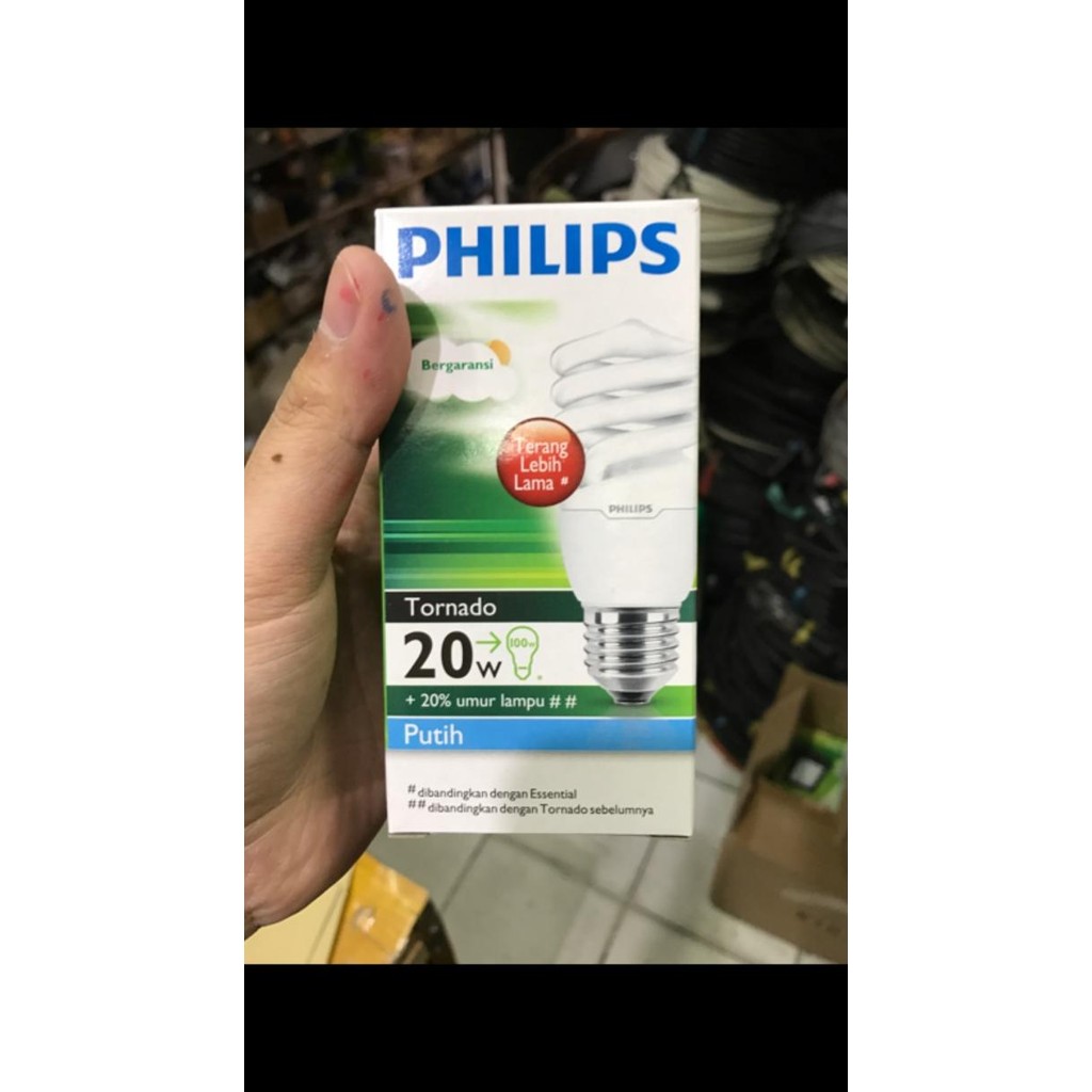 Lampu Philip Tornado Ulir Spiral 20W / 20Watt / 20 W / Original Putih