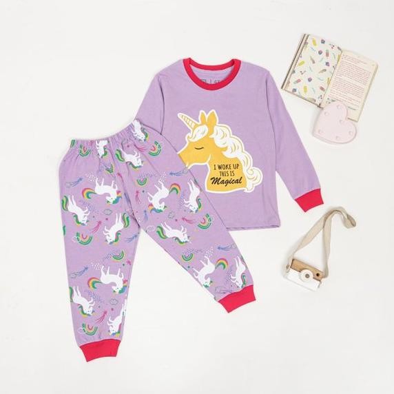 KLO Baju Setelan Piyama Anak Laki-laki dan Perempuan Baju Tidur Anak Mickey Minnie Mouse Karakter Pr