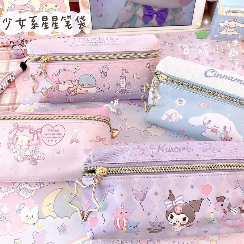 

BISA COD tempat pensil terbaru 2 sisi / kotak pensil sanrio terbaru /pencil case cinnamoroll kueomi melody 2 sekat uj-32