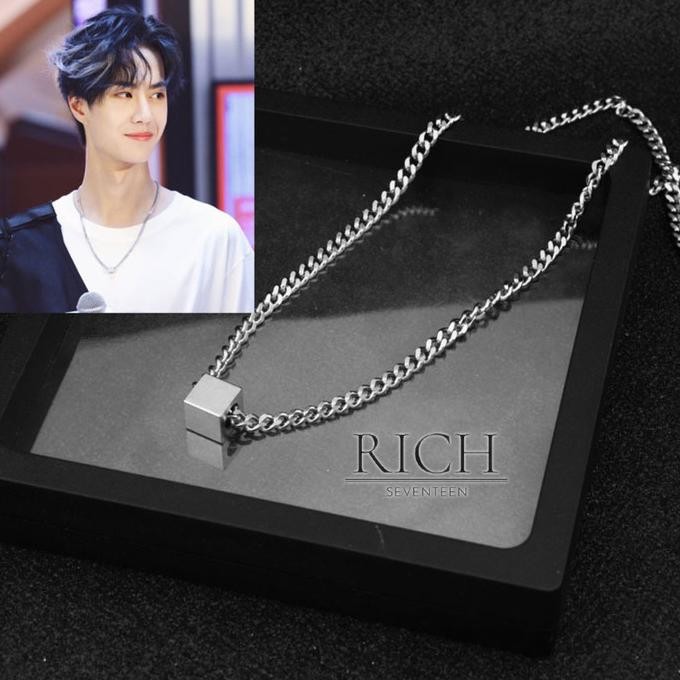 Kalung Titanium Pria Wanita Kalung Rantai Bandul Nine BTS