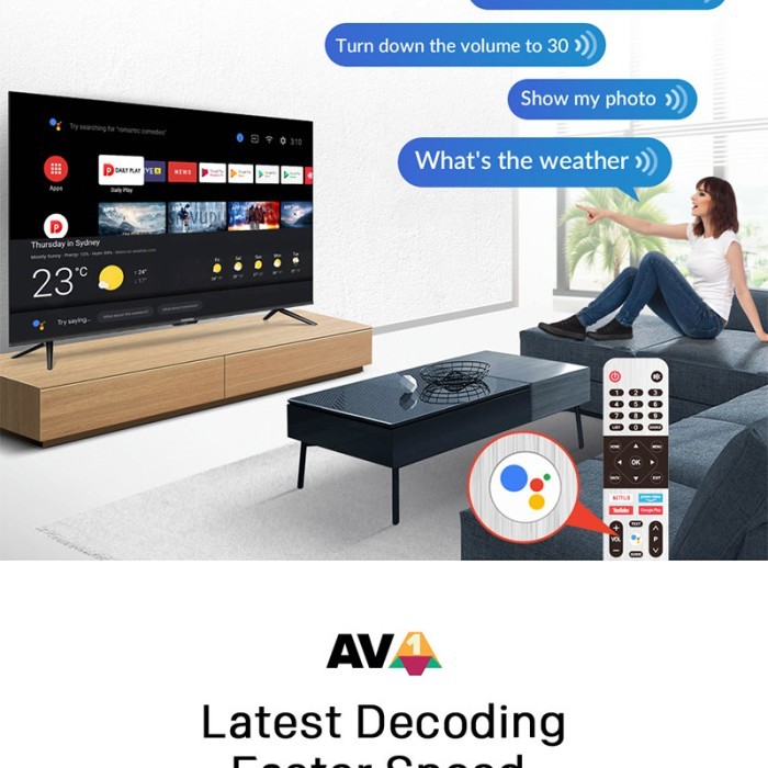 Coocaa Led Tv 50S6G- 50 Inch Uhd 4K Pro Android 10 Smart Android Netfl