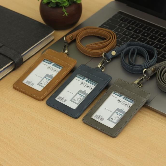 

Bantex Name Tag Id Card Holder Kulit Button 8883 Tali Lanyard