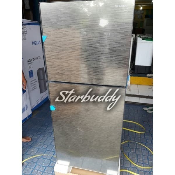 SHARP KULKAS SJ-326XG 2 PINTU SHINE GLASS DOOR JADETABEK