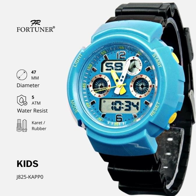 Fortuner Jam Tangan Anak Dual Time Karet Tahan Air Abisha