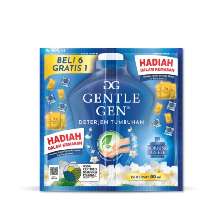 GENTLE GEN DETERJEN CAIR SACHET 1DUS/KARTON