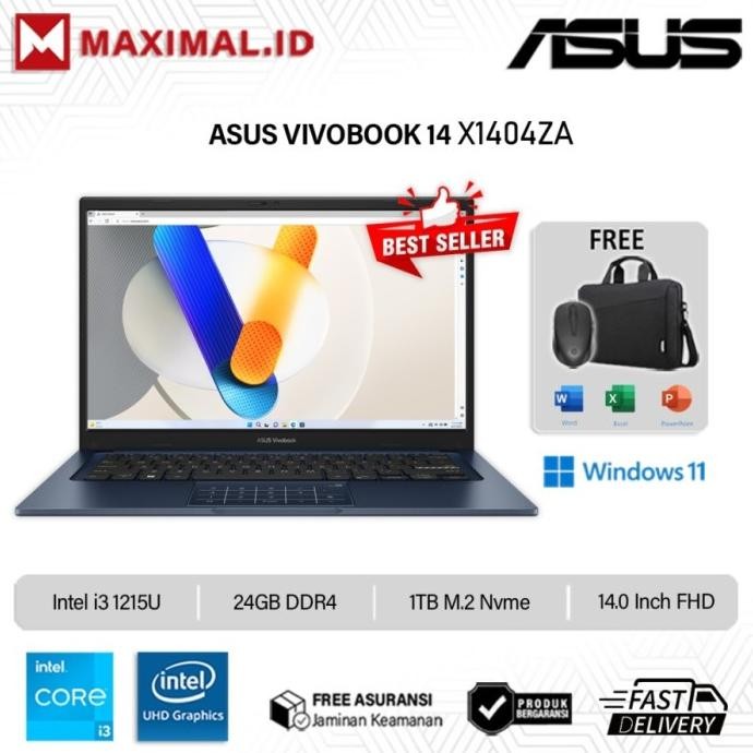 Asus Vivobook 14 A1400Ea Intel Core I3 Ram 20Gb Ssd 512Gb 14Inch Win11