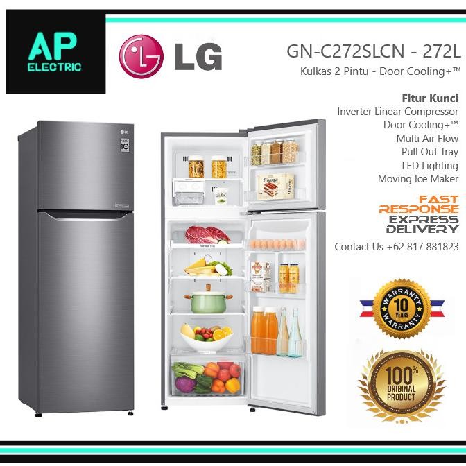 Kulkas Gn-C272Slcn 2 Pintu Lg Smart Inverter Gnc272Slcn