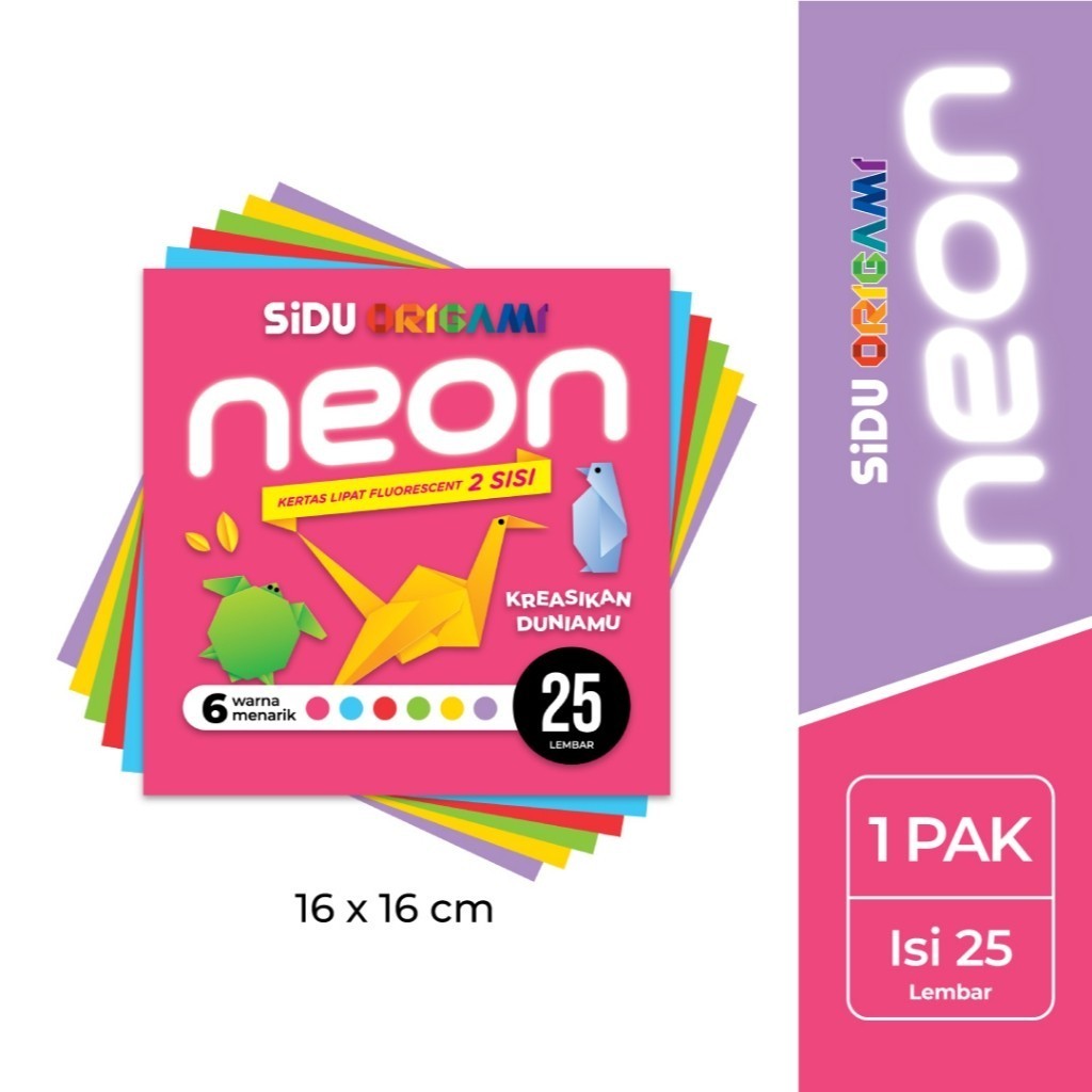 

[Terminal Stationery 01] SiDU Kertas Origami Neon 16 x 16 cm 25 Lembar - SDU KS 25 B FLOG