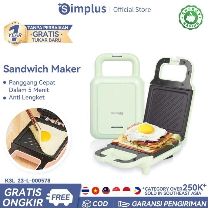 Simplus Sandwich Maker Low Watt Pemanggang Roti Mesin