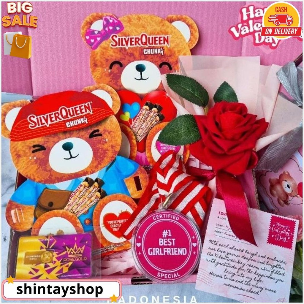

Hampers Valentine Coklat Silverqueen Bear / Kado Cewek Romantis / Valentine Giftbox ( Lovi ) Terlaris