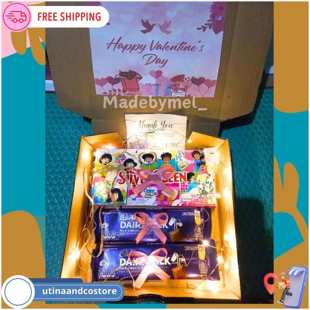 

Hampers Valentine / Kado Valentine / Coklat Valentine / Valentine Day / Gift Box / Hampers Coklat / Kado Ulang Tahun / Hadiah Ulang Tahun / Kado Cewek / Kado Anniversarry / Kado Coklat / Kado Wisuda / Hampers / Box Hampers Original Produk