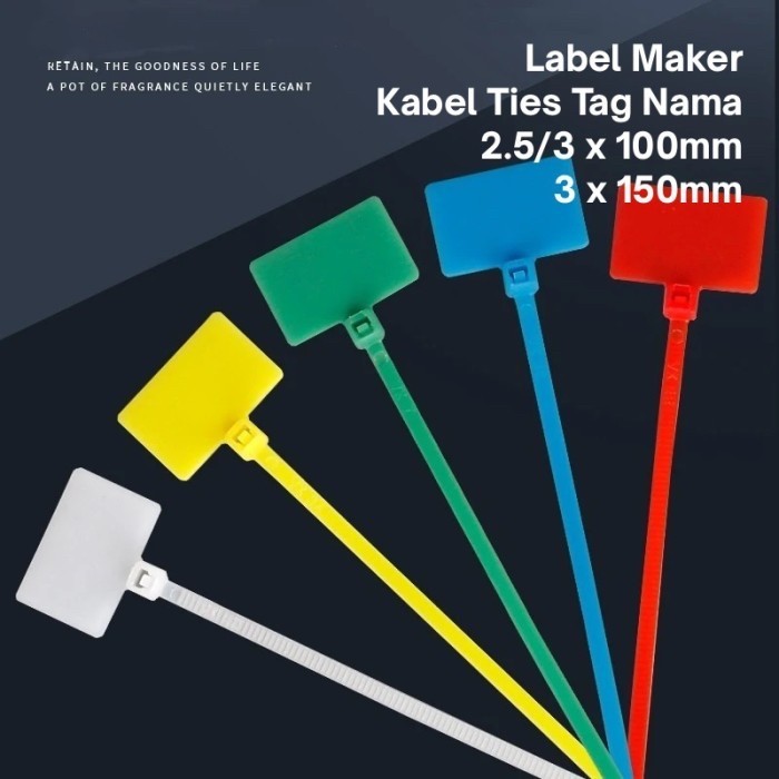KOMPLIT Kabel Ties Label Maker Cabel Tie Maker Name Tag Lan Name Tag Pengikat Label Nama
