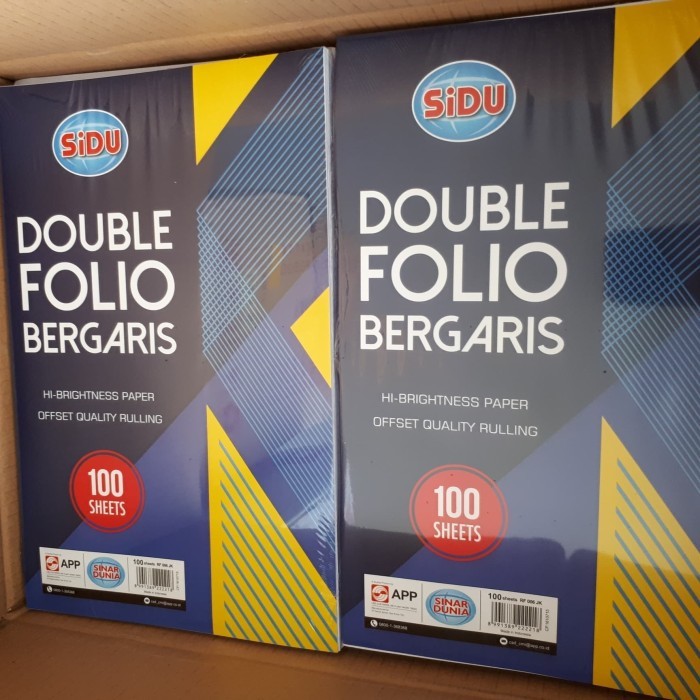 

Kertas Double Folio Garis 100 SIDU/Kertas Folio Bergaris 100 lembar