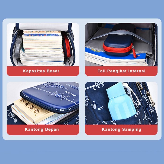 Tas Sekolah Anak Laki Laki Perempuan SD Import Cowok Cewek Anti Air