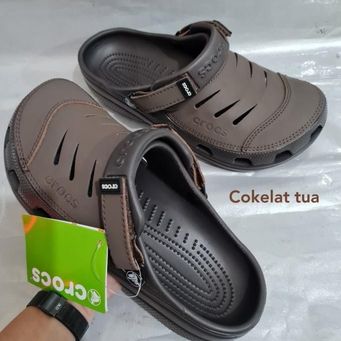 Sandal Crocs Yukon Leather Pria/Sandal Crocs Yukon Leather / Yukon Original Dan Terpercaya