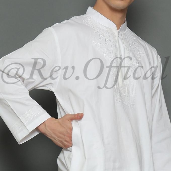 Baju Koko Setelan Pakistan Putih Premium Pria Bertostore
