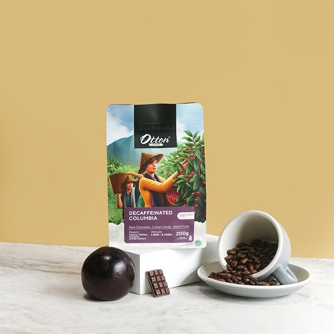 

Kopi Decaffeinated Columbia Sugar Cane Process 200G - Biji / Bubuk Kopi Otten Coffee