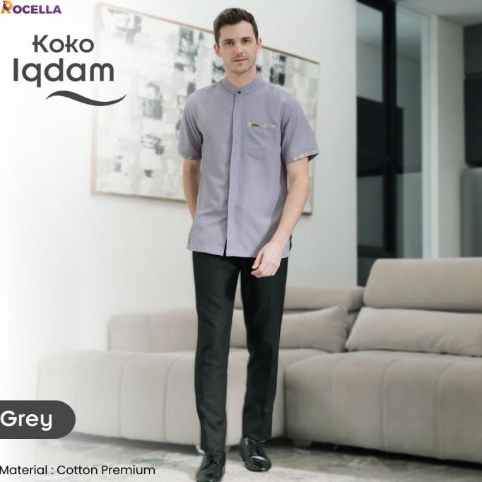 BAJU KOKO MUSLIM PRIA DEWASA LENGAN PENDEK UKURAN JUMBO BY ROCELLA