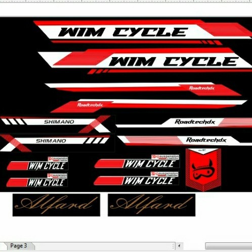 Decal Stiker Bmx Wim Cycle Roadtech