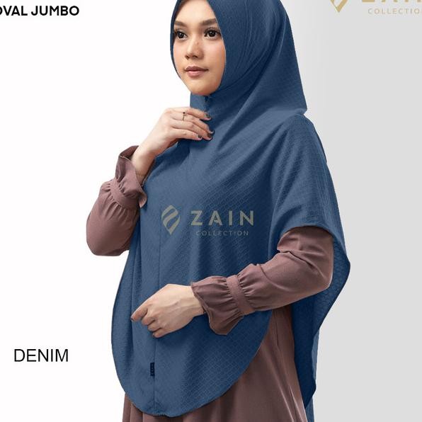 Hijab N Yari Motif Timbul Bergo Oval Aurora Jumbo Zain